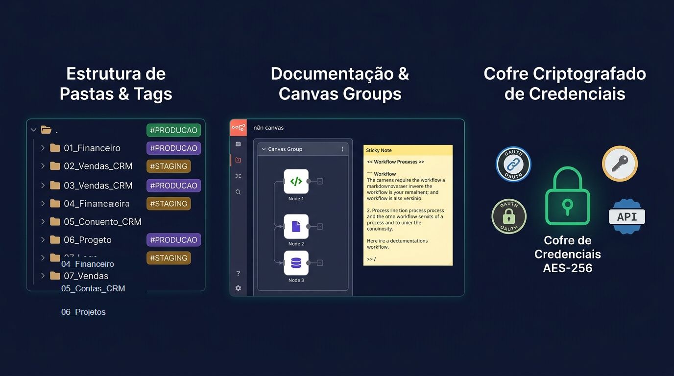 Organização do workspace e credenciais